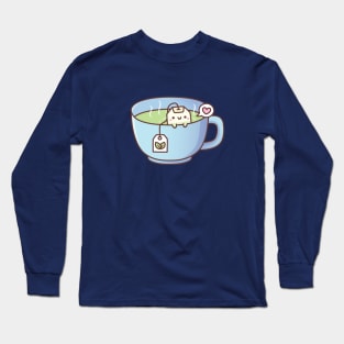 Cute Tea Bag In Teacup Doodle Long Sleeve T-Shirt